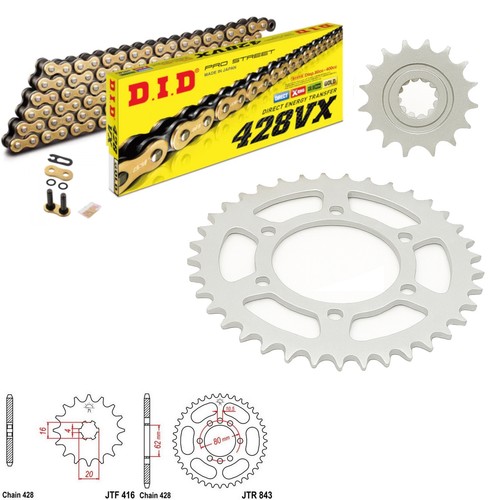 Dt175 chain and sprocket - mx,