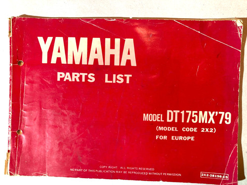 Spare parts list booklet